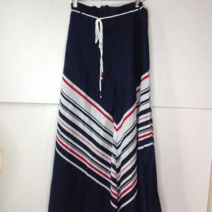 Tommy Hilfiger Blue White Skirt Stripe Maxi